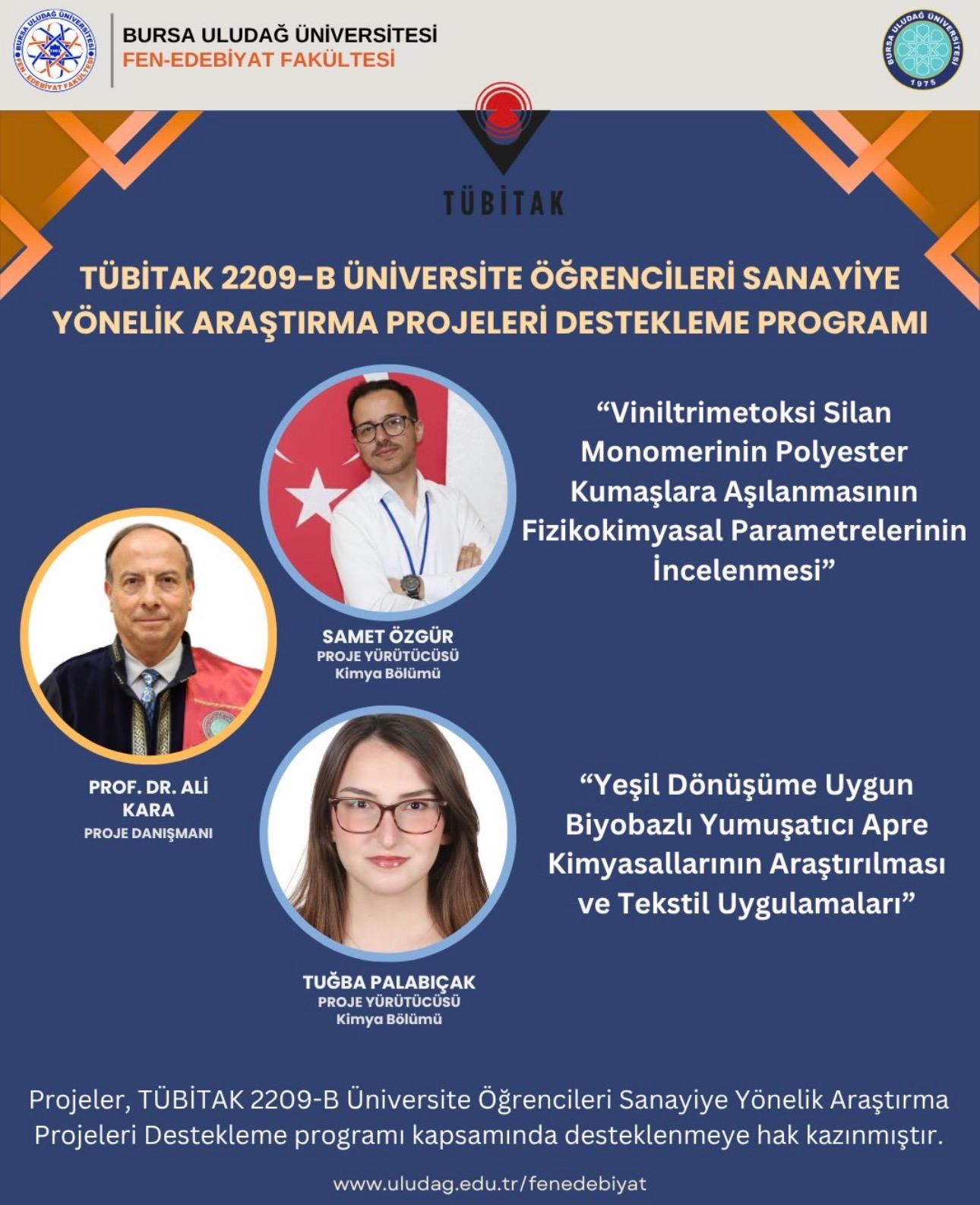 Bölümümüzden TÜBİTAK 2209-A/B Programında Başarı